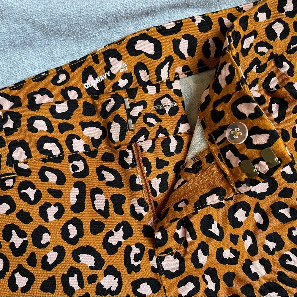 Old Navy Leopard Print Ankle Pants - Tan, Black, White - Picture 8 of 10